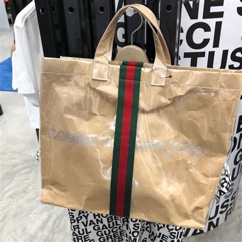 cdg x gucci craft tote bag|Gucci x Comme des Garcons Tote Bag Black .